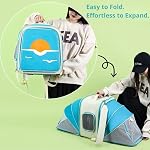 PORT ATLAS Expandable Cat Carrier Backpack, Airline Approved Lightweight & Durable Pet Travel Bag for Cats and Small Dogs up to 20 lbs, Breathable Mesh Design Converts into Tent-Style Zone