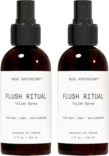Miniatura 64 de Muse Apothecary Flush Ritual - Aerosol para inodoro aromático y refrescante, usar antes de ir, 4 onzas, infundido con aceites esenciales naturales