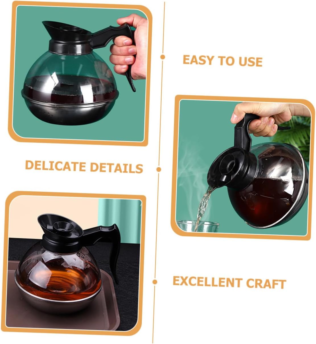 OSALADI Glass Teapot Stovetop Induction Cooktop Tea Kettle Coffee Pot Water Boiler Kettle Stovetop Water Teapot for Kitchen