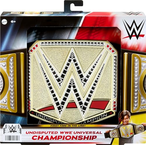mattel wwe championship title undisputed wwe universal championship role-play amp costume accessory wearable leather-like belt 3 feet with one-time adjustment