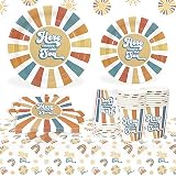 Here Comes The Son Baby Shower Decorations Plates and Napkins Set for 25 Guests,101 Pieces Paper Pla