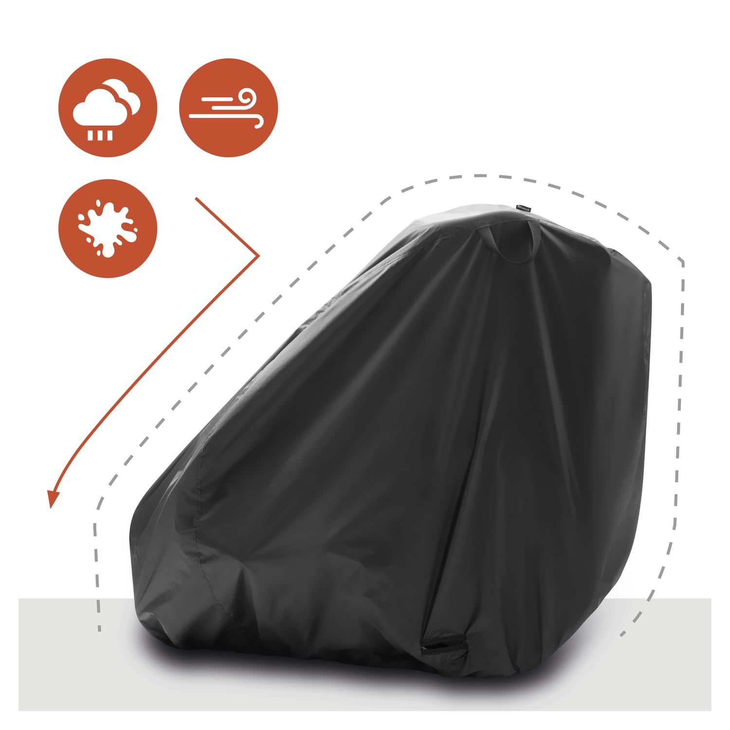 hauck Universal Bike Trailer Cover, Black, 95 x 105 x 109 cm Compatible with Dryk Duo, Dryk Duo Plus, Bike N Walk Duo - Image 4