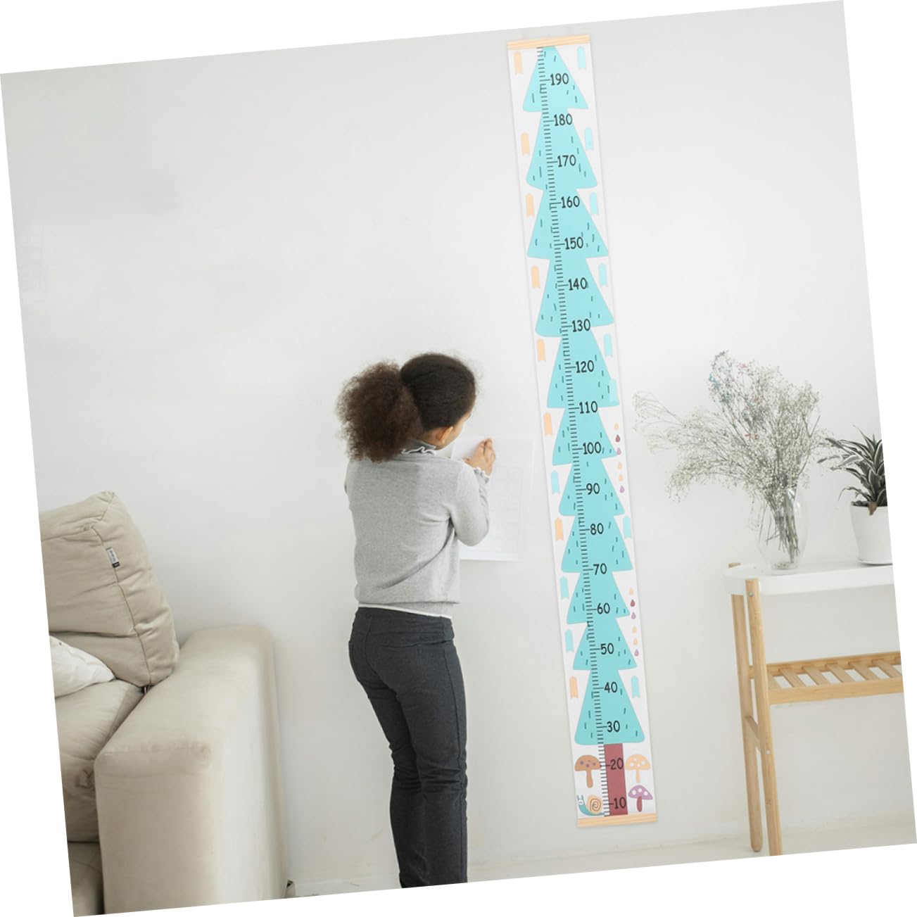 2pezzi Tabella Crescita Per Ragazzo Ragazza Righello Appeso Misuratore Altezza Parete Design Minimalista Materiale Durevole