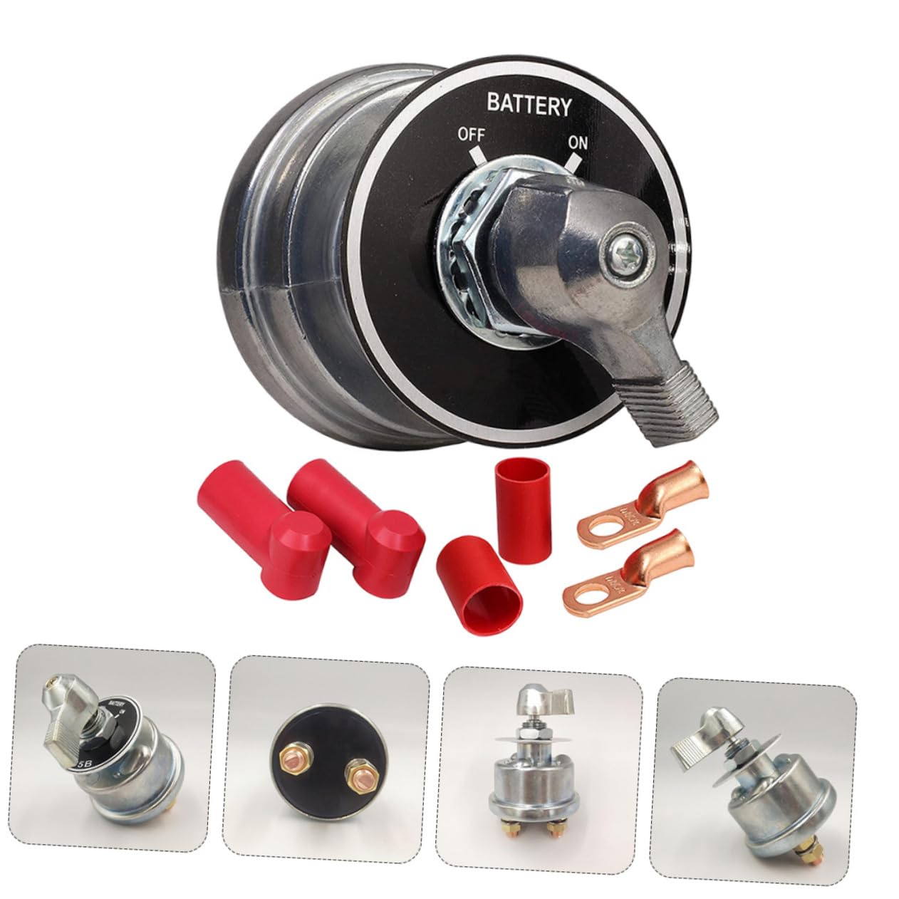 PRETYZOOM Battery Isolator Switch for Car Boat 300a Rv Battery Disconnect High Switch 2 Copper Terminals