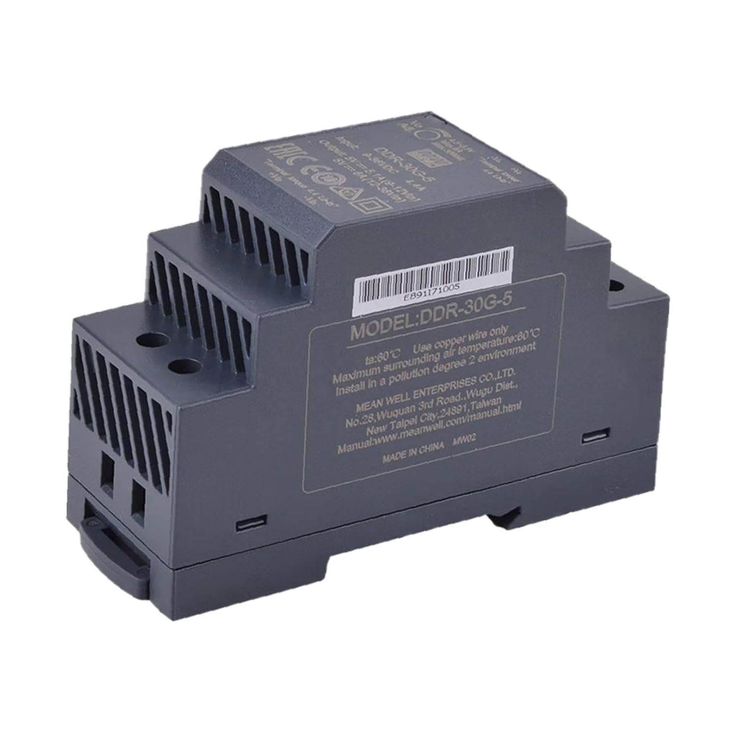 MEAN WELL DDR-30G-5 30W Din Rail DC/DC Converter O/P +5V6A - 1 item(s)