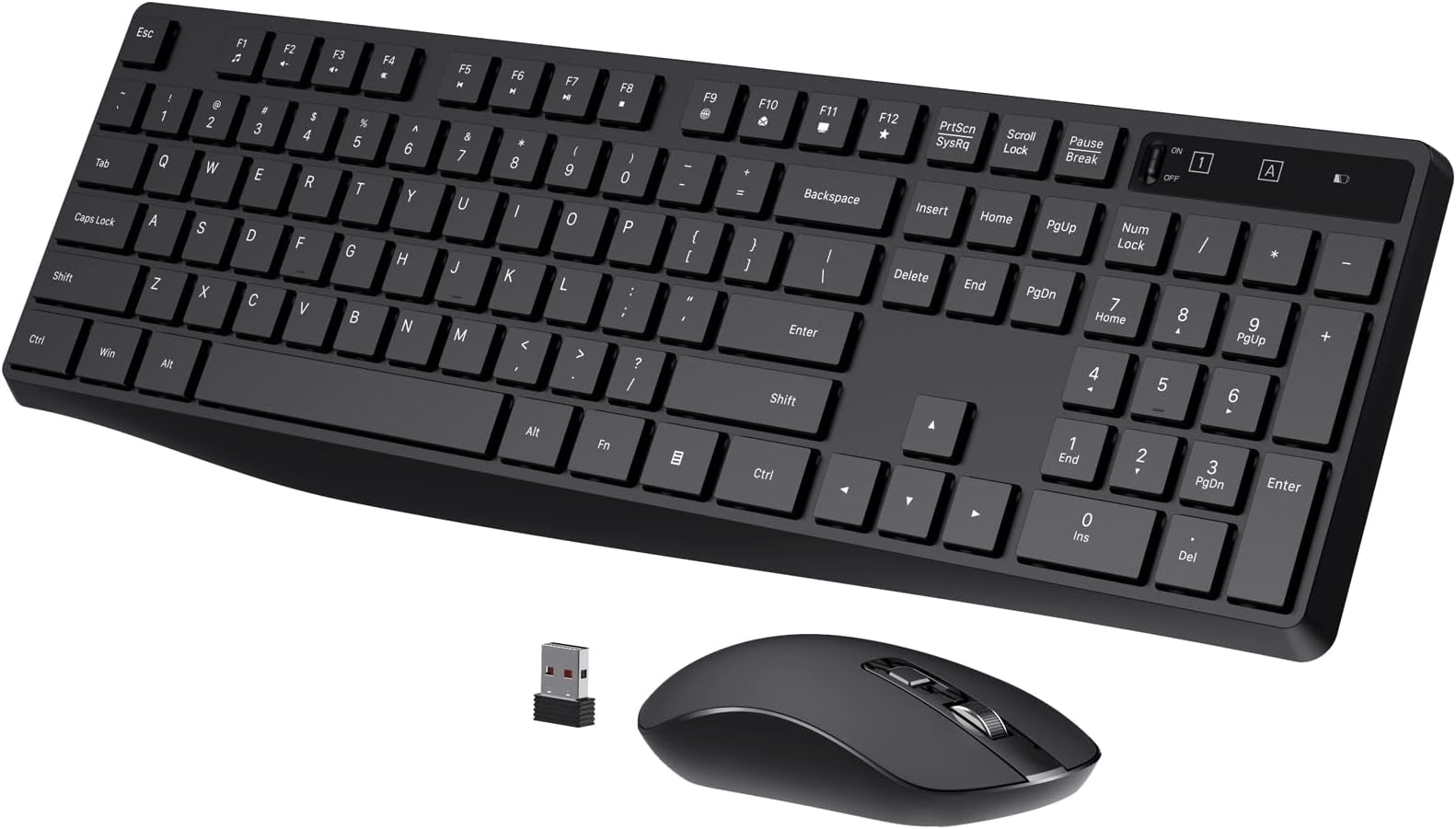 COLIKES Wireless Keyboard And Mouse Combo,2.4G USB Cordless Mouse And Keyboard, 3 Level DPI Slim Ergonomic Mouse, Responsive Plug & Play For Computer Laptop PC - Full Size