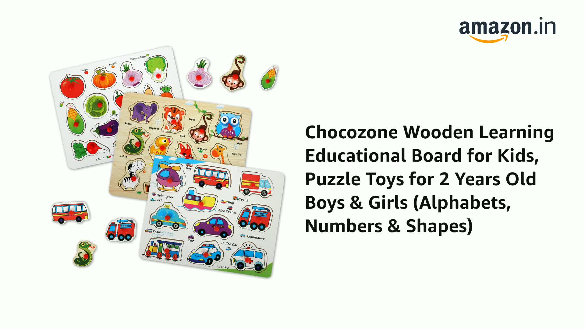 Buy Chocozone Wooden Learning Educational Board for Kids, Puzzle