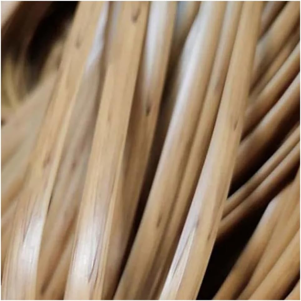 500g Flat Synthetic Rattan Weaving Material, PE Plastic Rattan Roll for Knit and Repair Table Chair, Basket Making, Dark Brown 12mm