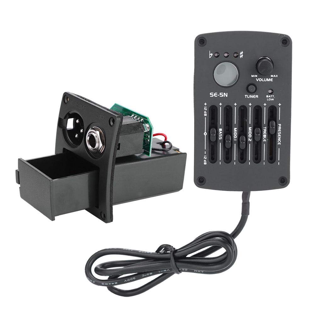 Equalizzatore a 5 Bande per Chitarra, SE-5N 5 Band EQ Equalizzatore Pickup Accordatore per Chitarra