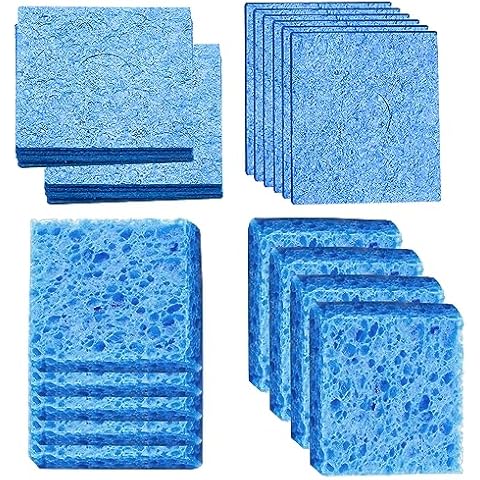 CenryKay 30Pcs 2.36" x 2.36" Replacement Welding Soldering Iron Tip Cleaning Sponge Solder Tip Cleaning Sponge Blue Cover