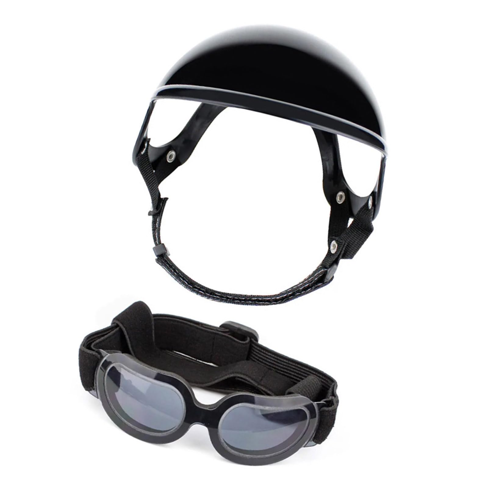 Cascos ajustables para mascotas que evitan golpes y gafas para perro protectoras