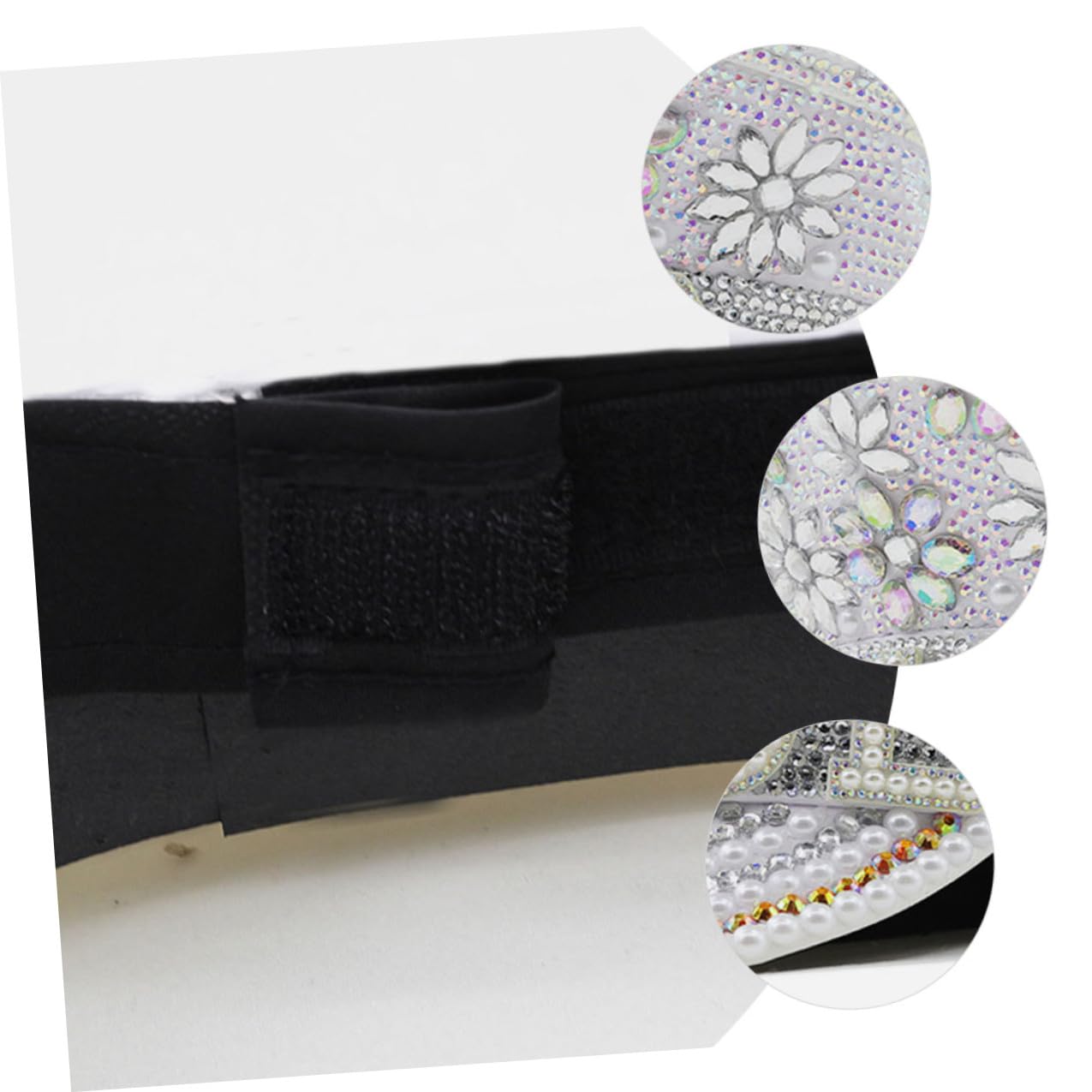 Housoutil Sombrero Cómodo y Brillante en Cuero de Novia Blanco Gemas de Imitación para Despedida de Soltera en Bodas y Fiestas