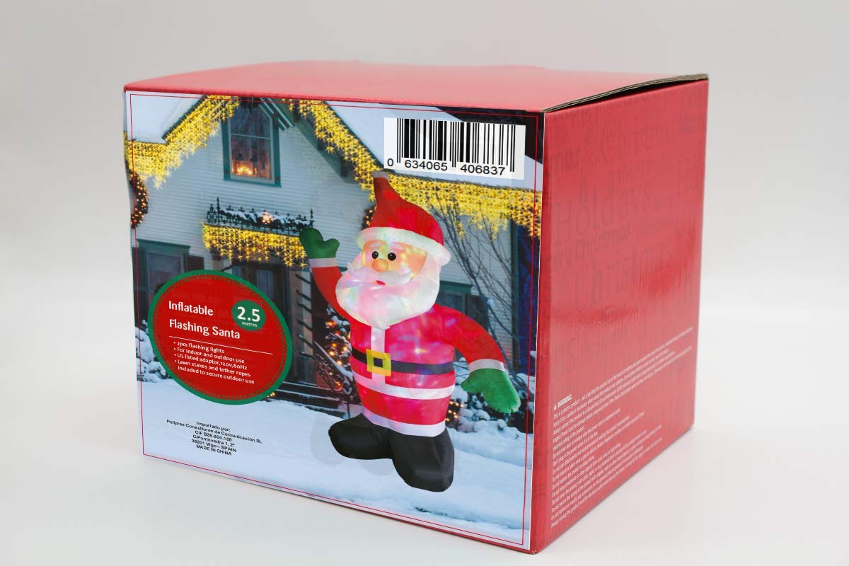 Santa Claus Lumineux Père Noël Gonflable XXL Monzana 250 Cm - Décoration Noël Extérieur Santa Gonflable 250cm Led