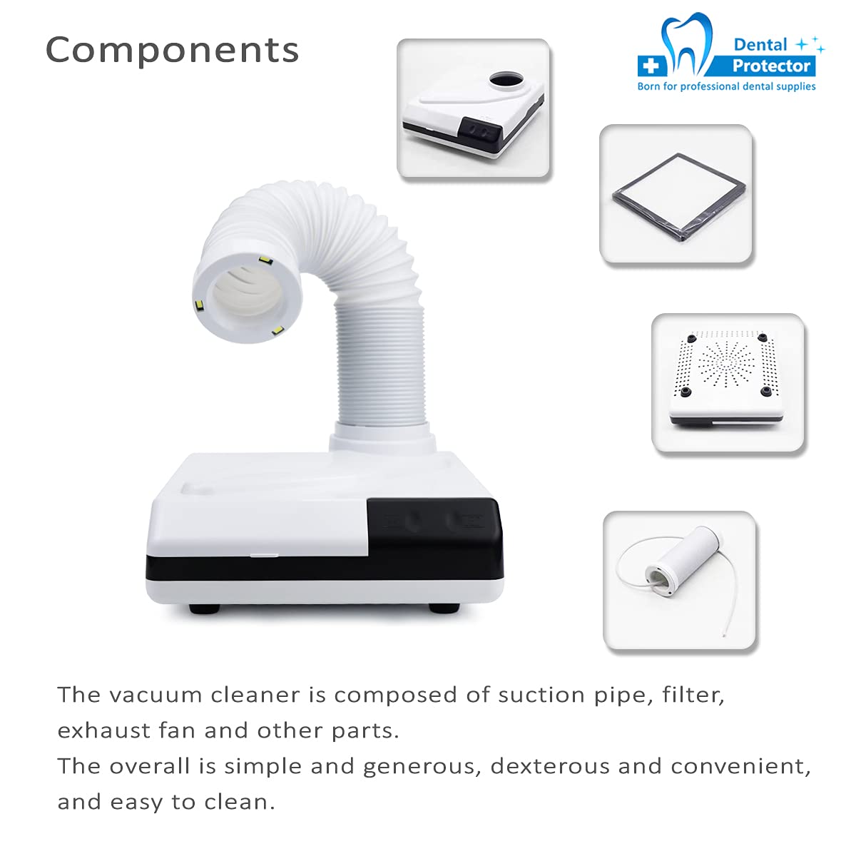 60W Small Mini New Dental Mirco Motor Vacuum Cleaner Strong Suction Low Nioce Silent Portable Dental Suction Machine Unit