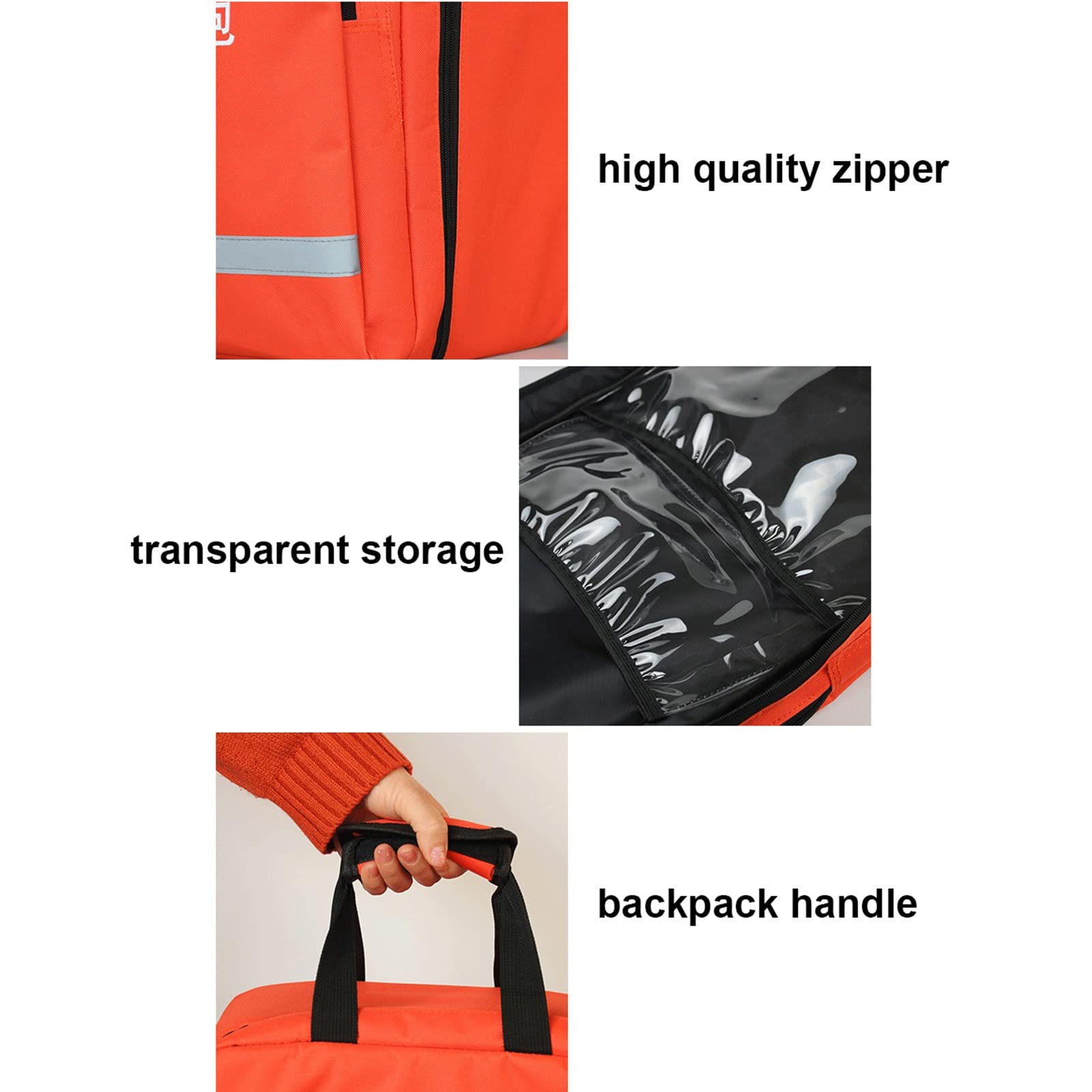 Botiquín De Primeros Auxilios, Kit De Primeros Auxilios Bolsa De Gran Capacidad, Vacio Bolsa Médico De Emergencia Vacía Portátil, Mochila De Primeros Auxilios De Seguridad Para Suministros Médicos