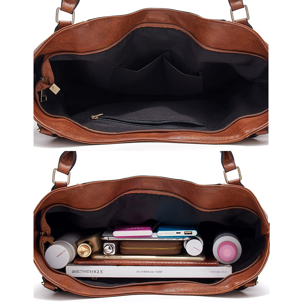 Damen Shopper Tasche aus Leder Große Schultertasche Handtasche Umhängetasche Tote Taschen Elegant Henkeltasche Cross-Body Tasche Hobo Tasche für Dame EINWEG