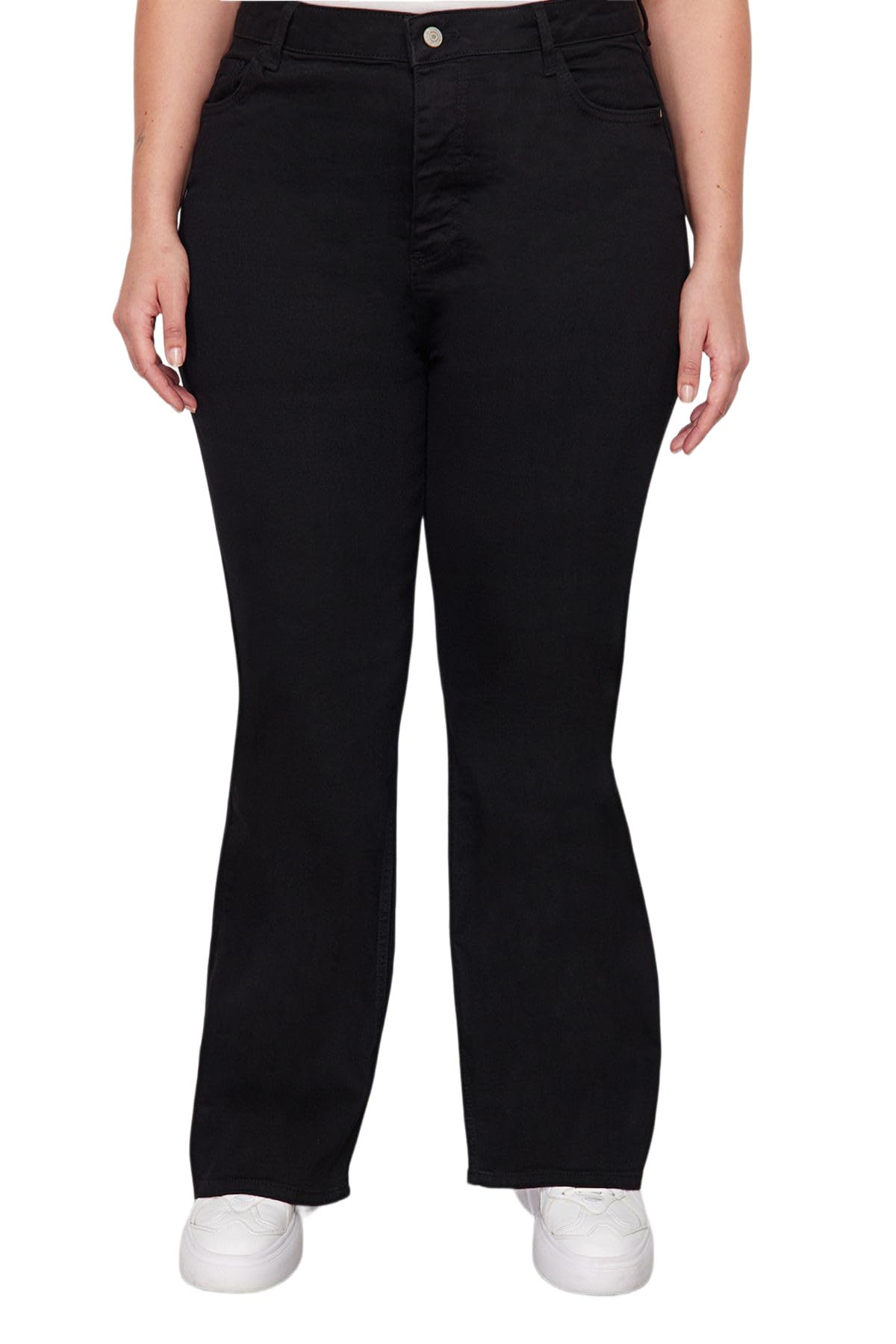 Trendyol Women Plus Size High Waist Flare Leg Plus Size Jeans