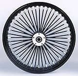 21 X 3.5 BLACK 48 FAT KING SPOKE FRONT WHEEL HARLEY TOURING BAGGER 2000-07