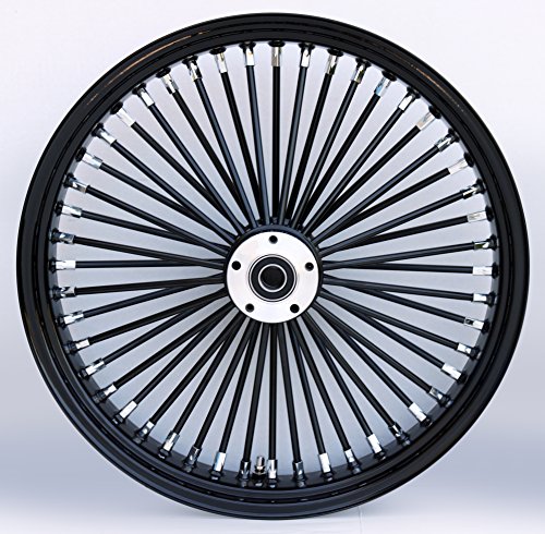 21 X 3.5 BLACK 48 FAT KING SPOKE FRONT WHEEL HARLEY TOURING BAGGER 2000-07
