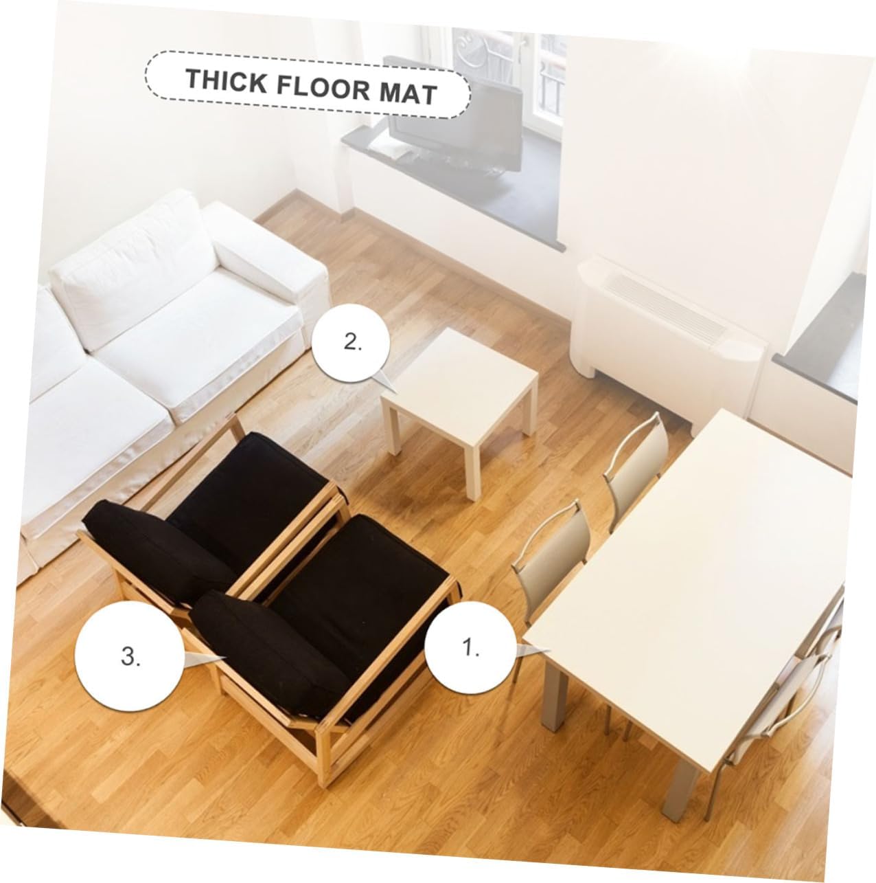 ARTIBETTER PVC Floor Mat Office Floor Mat Protector for Carpet Furniture Pad Plastic Rug Protector