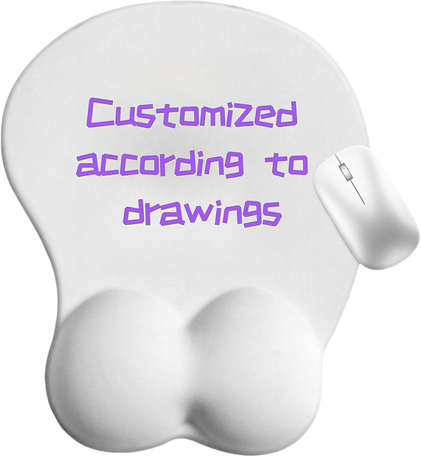 Ergonomic Big Breasts Anime Mouse Pad with Gel Wrist Support - Non-Slip Gaming Desk Mat for PC & Laptop