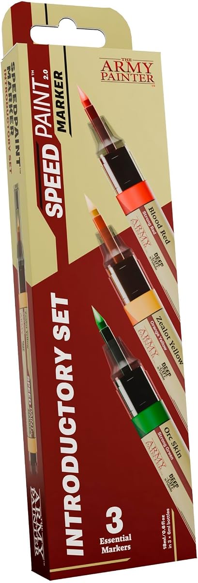 Speedpaint Marker Introductory Set, 3 x 6 ml | Speedpaint 2.0 Markers, Green, Red & Yellow Acrylic Contrast Paint Markers for DnD & Warhammer