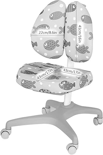 Miniatura 3 de Funda elástica para silla de escritorio para niños, silla de estudio para niños con respaldo hueco, funda para silla de computadora, funda giratoria