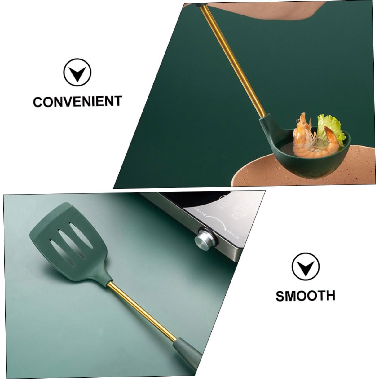 Spatole in Acciaio Inox Utensili da Cucina Spazzole per Pentole Accessori da Cucina Resistenti Pratici per Mescolare e Brasare