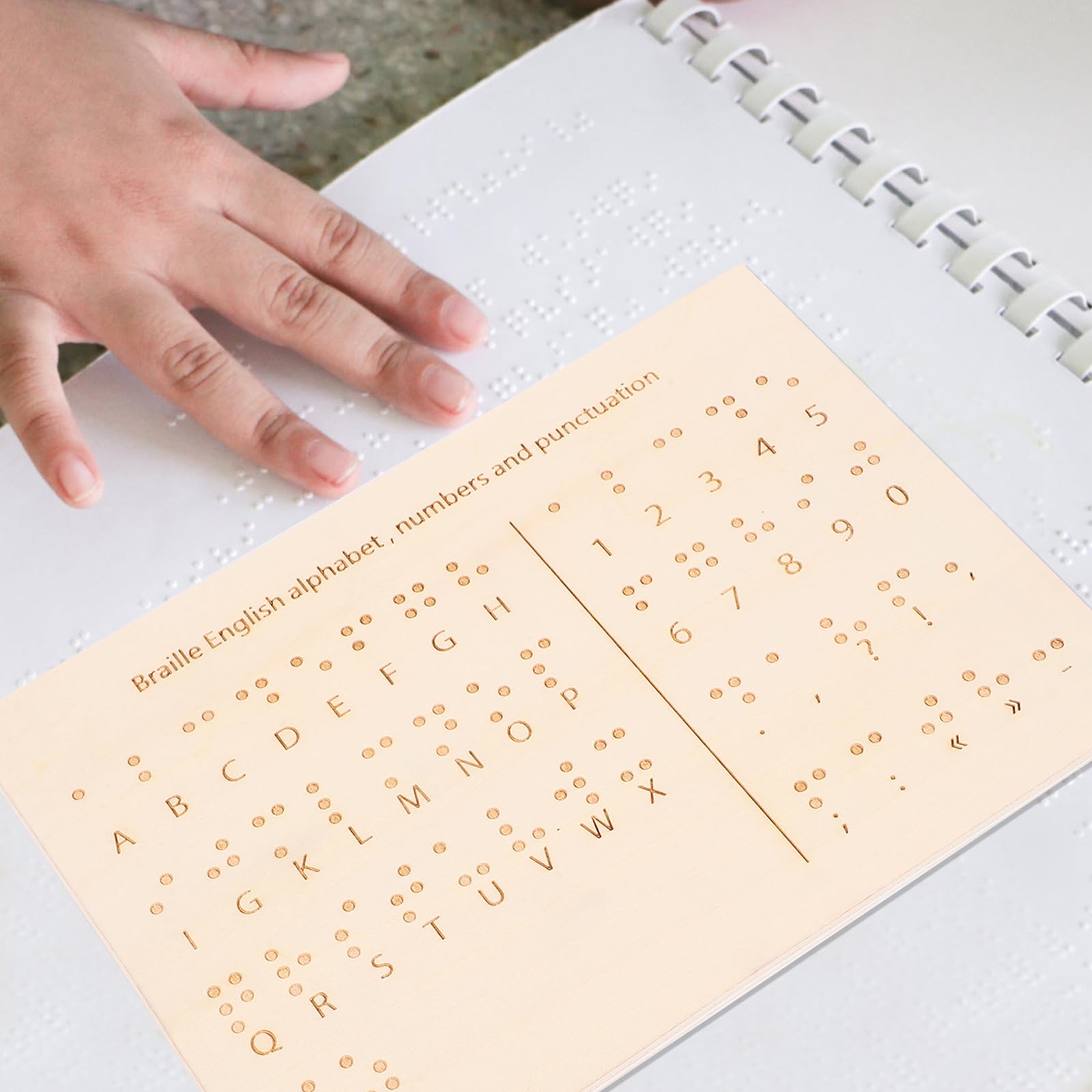 VILLCASE Materiale Educativo Braille Cieca Scrittura Braille Libri Braille Lettere Carte Alfabeto Braille Tavole Braille Alfabeto Alfabeto Adesivi Braille Alfabeto per