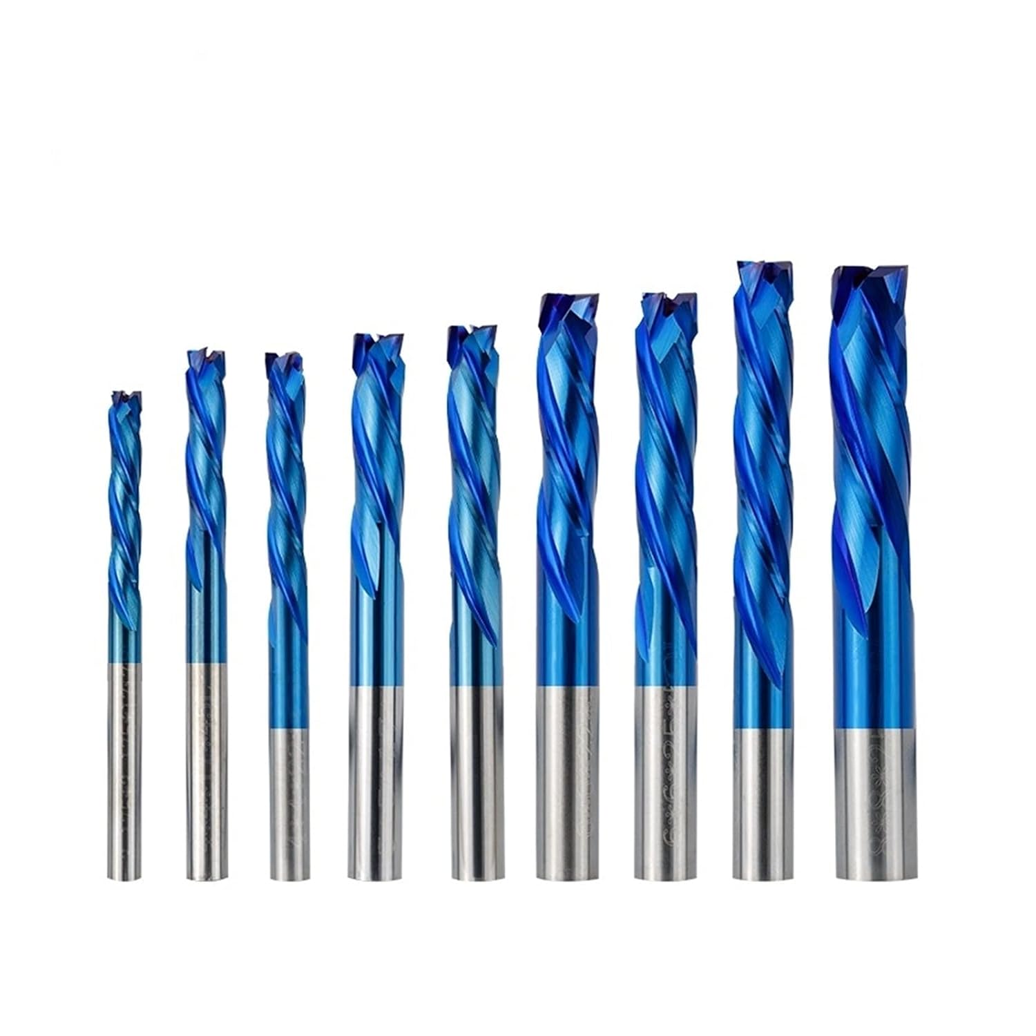 End Mill Carbide End Mill 3.175/4/5/6/8mm Shank Sprial Milling Cutter CNC Router Bits Nano Blue Coated Aluminum Milling Cutter for Milling of Kinds of Metal(3.175x3.175x17x38)
