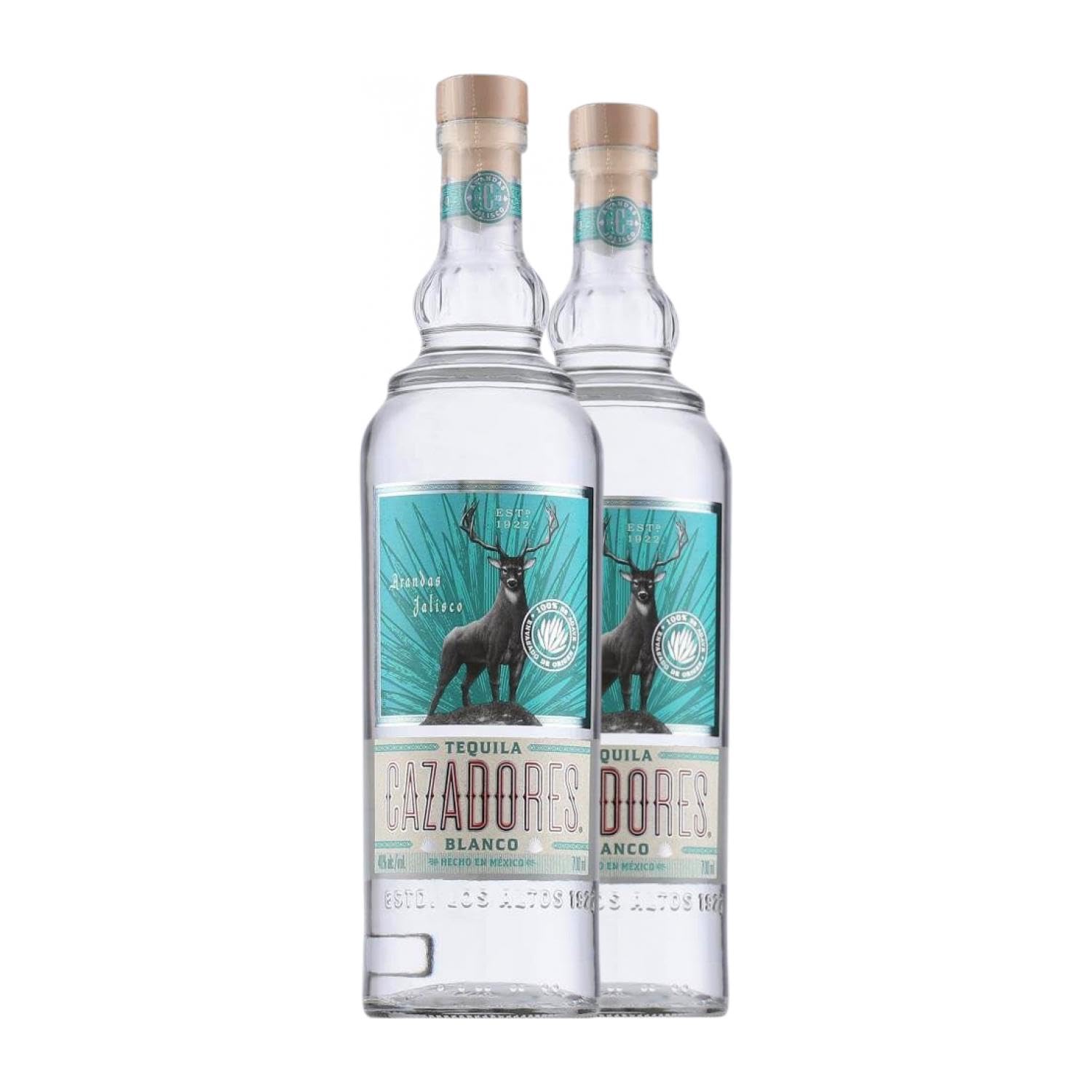 Tequila Cazadores de Aranda Blanco 70 cl (Caja de 2 Botellas de 70 cl)