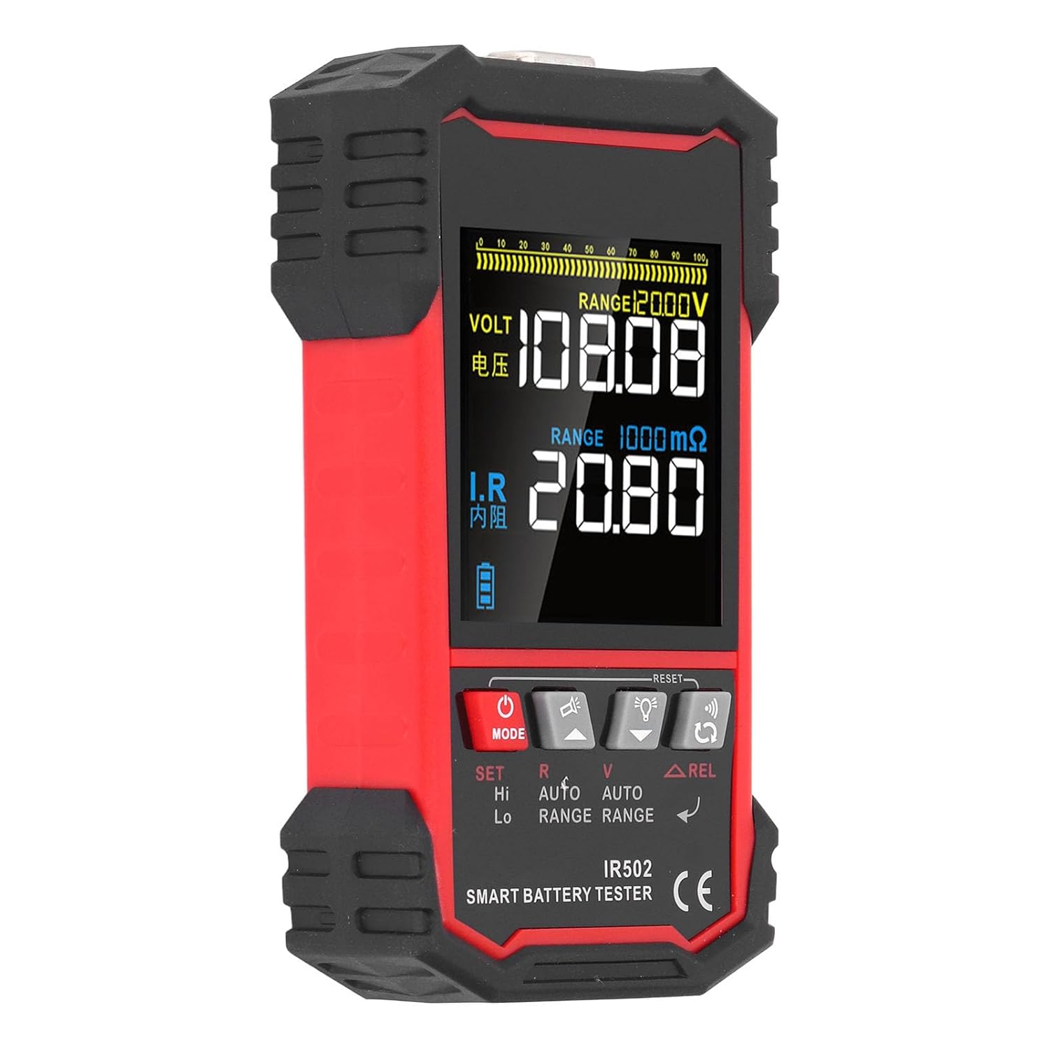 Battery Internal Resistance Voltage Tester with 3.2 Inch TN LCD Display, Automatic Multifunctional Battery Analyzer for, Lithium, Ni Cd Batteries