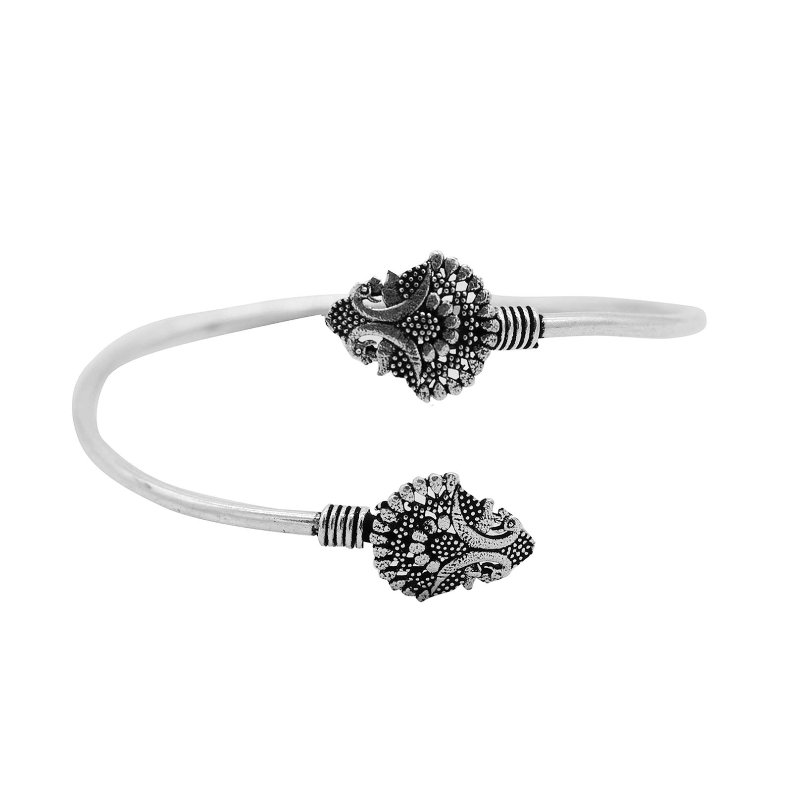 TEEJH Mrag Silver Oxidized Bracelet Cuff for Women (B0914M7X14) Amazon Price History, Amazon Price Tracker
