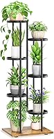 Vista 12 de LASZOLA Soporte Negro de Madera de 5 Niveles para Plantas de Interior para Macetas Más Grandes de Servicio Pesado, Estantes Verticales Resistentes