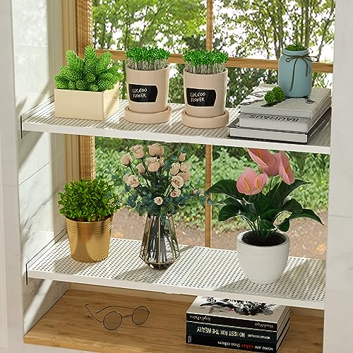 WEJIPP Closet Organizer Tension Shelves Expandable Cabinet Storage Shelving Rack Heavy Duty Metal DIY Divider for Cabinet Wardrobe Cupboard Pantry Kitchen Bedroom,White,2packs by WEJIPP - Used condition - Image 3