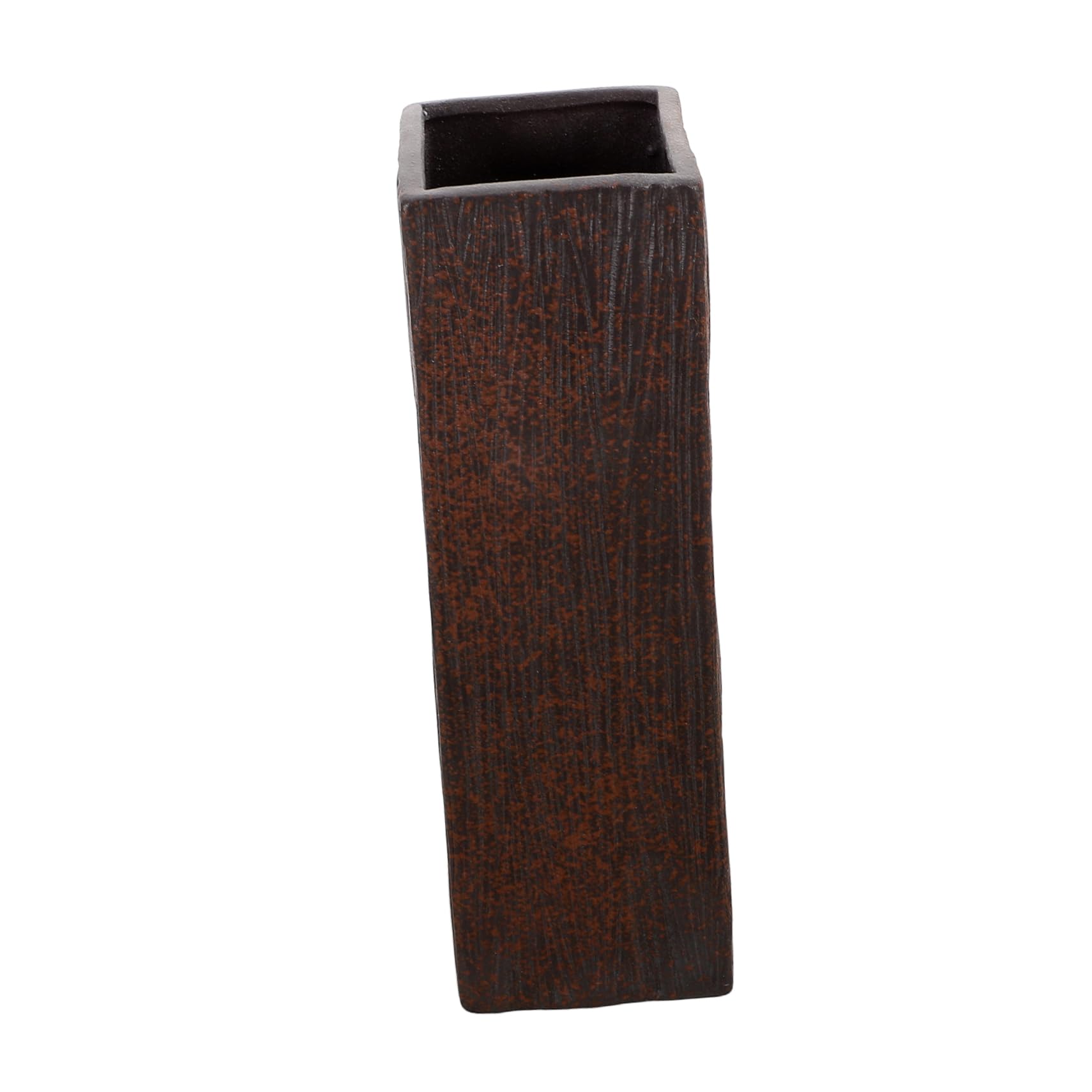 Jarrón Decorativo Vintage de Cerámica Negra 1 Pieza | Acabado Envejecido, para Flores Secas, Estilo Rústico Artístico, Apto para Estante y Decoración del Hogar
