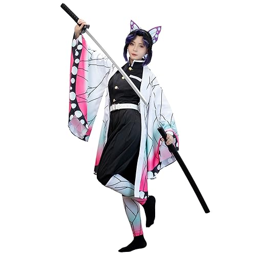Nuoqi Zentisu Tanjiro Cosplay Adult Giyuu Tomioka Outfit Shinobu Anime Halloween Costume - Butterfly - Medium