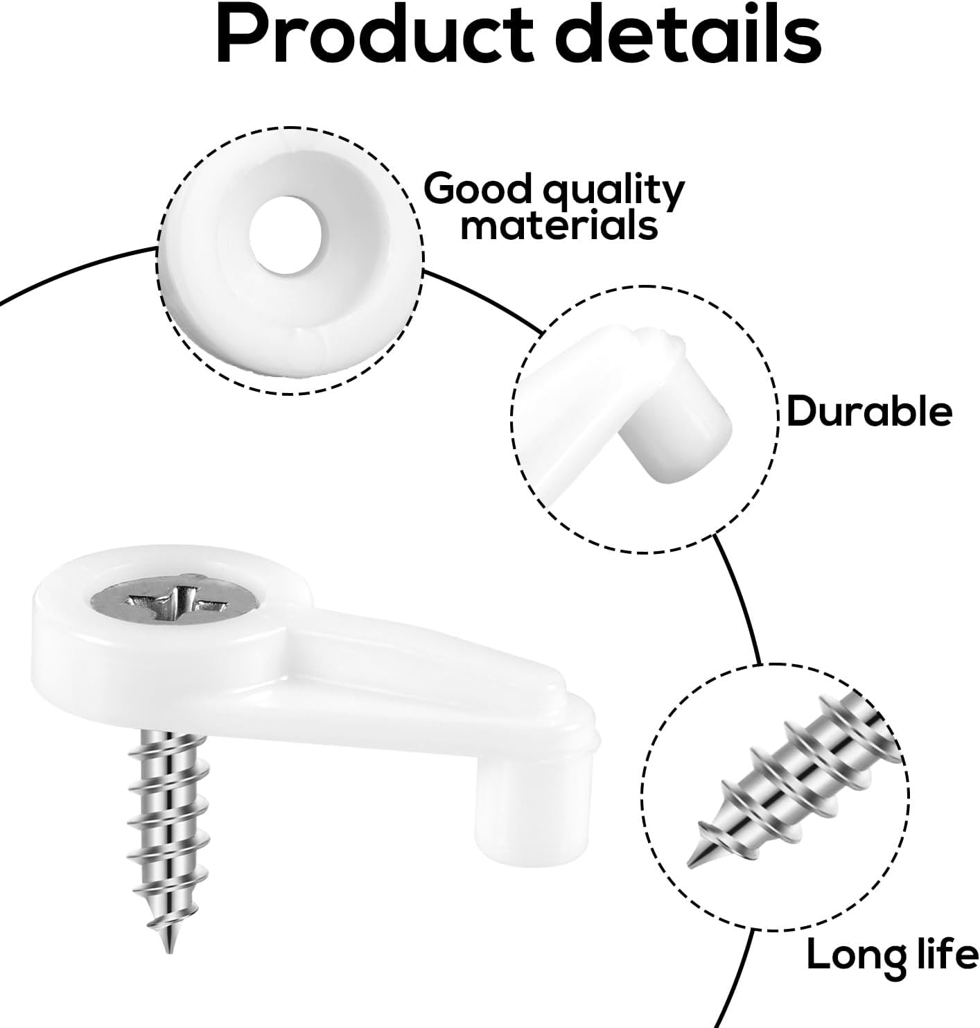 80pcs Storm Window Clips, Glass Door Holder with Metal Screws Screen Retainer Clips Fixing Hardware Kit Windproof Fasteners for Windows Doors Cabinets Panels (White)