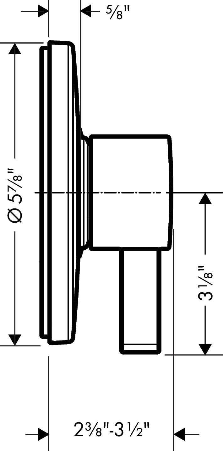 hansgrohe Ecostat S Modern Minimalist Easy Control 1-Handle Pressure Balance Shower Valve Trim in Chrome, 15739001 - Image 2