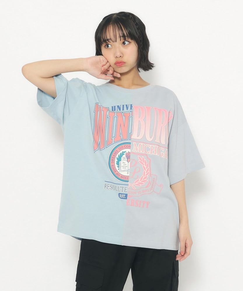 アトリエgg★リメイク7部袖Tシャツ16ピンク★ Pitta Re:)】 カジュアルシャツ Wガーゼ スタンド 七分袖 ピンク