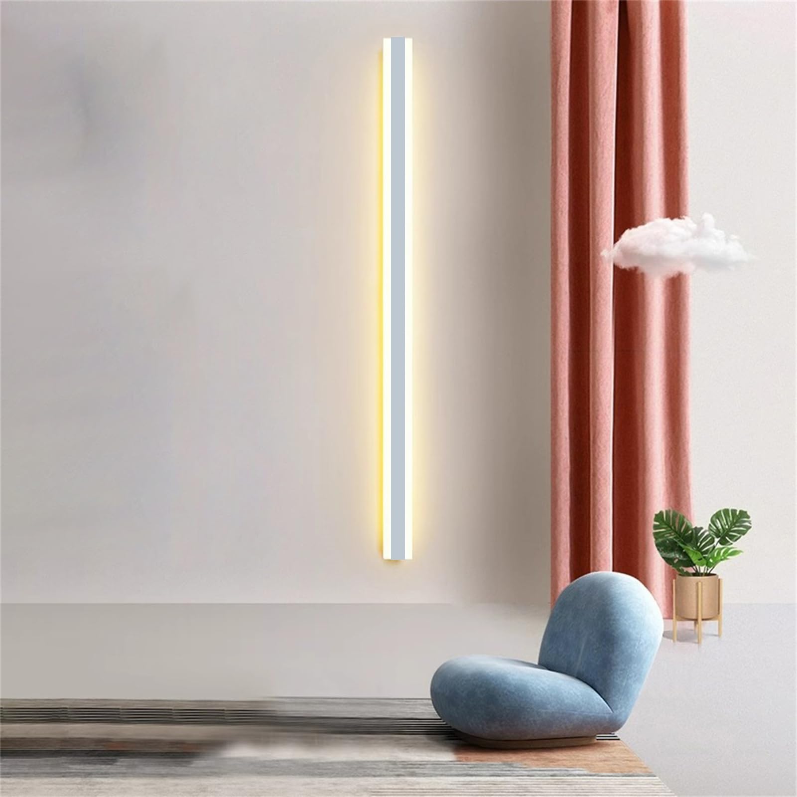 LED Bianco Lampada da Parete Lunga Villa Esterni Luce da Parete IP65 Impermeabile 3000K/4000K/6000K Applique da Parete Moderna Semplice Giardino Illuminazione Parete Portico (Luce Neutra,150cm)