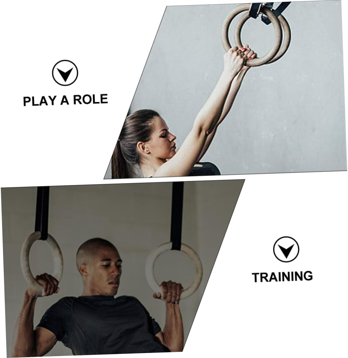 YARNOW Wooden Ring Playground Gymnastics Bar Power Rack Training Fitness Muscle Strength Gym Straps Dip Bar Gym
