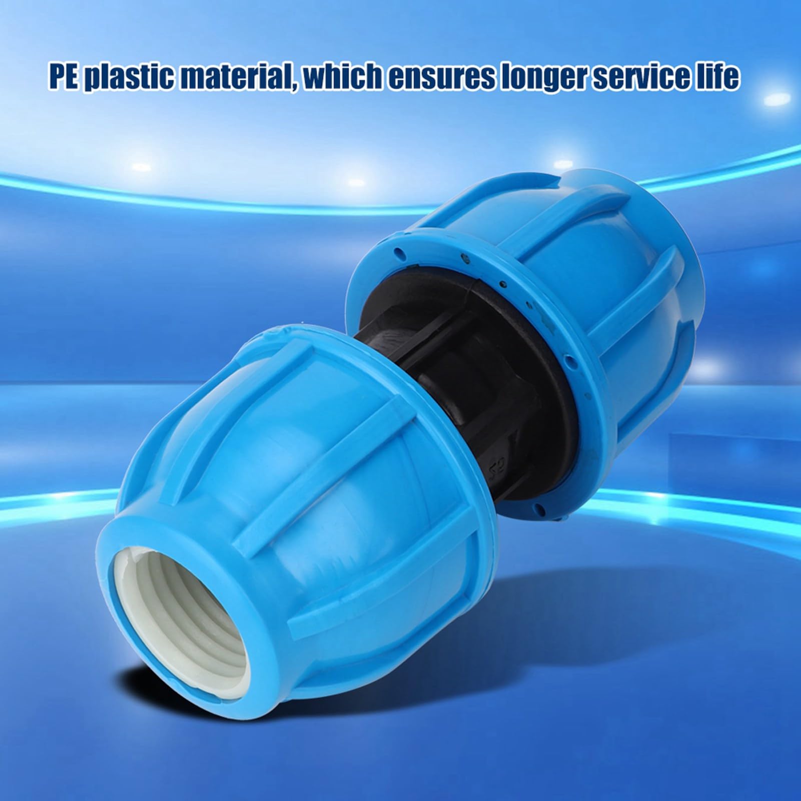 Haosie 4PCS Water Pipe Fitting, 25mm to 25mm Water Pipe Connectors, Straight Pipes Connection Adapter, PE Plastic - Image 3