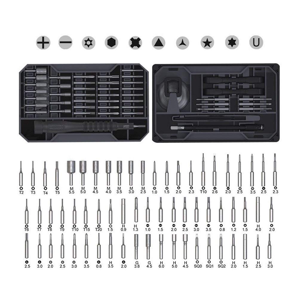 Set di cacciaviti Magnetica cacciavite Torx Bit di precisione Phillips Hex Bit 73 in 1 Multitools di Riparazione del Telefono corredo di Mano DShanLa