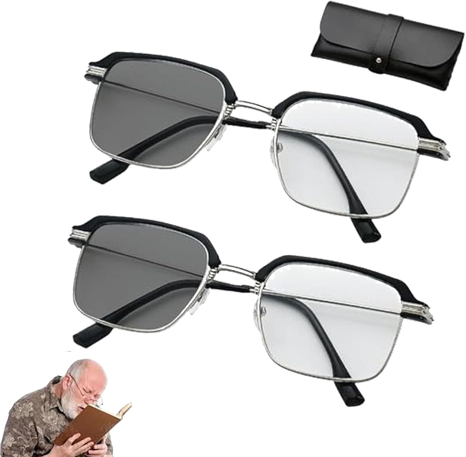 Smart Autofocus Glasses Self Adjusting for Men Women,Multifocal Glasses Smart Adaptive Technology,Smart Zoom Glasses