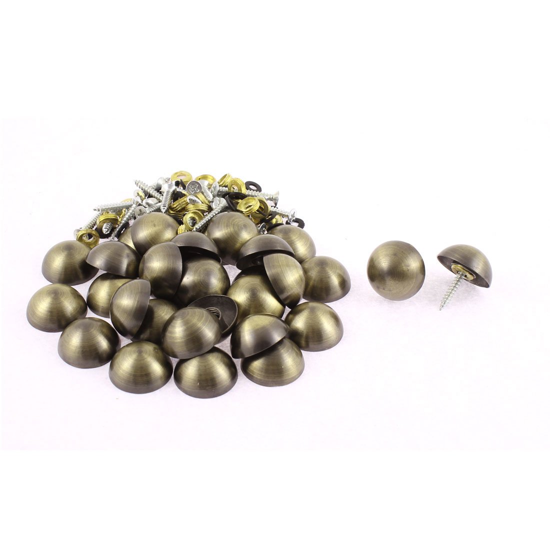 Aexit Semicircle Caps quality Parts Glass Mirror Nails Decor Bronze Tone 23 x 10mm 30pcs Model:20as62qo124