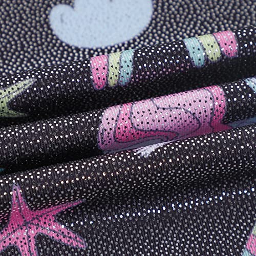 Image of EQSJIU Gymnastics Leotards for Girls Kids Rainbow Mosaic Mermaid Butterfly Stars Leopard Galaxy Tie Dye Cosmos Leopard