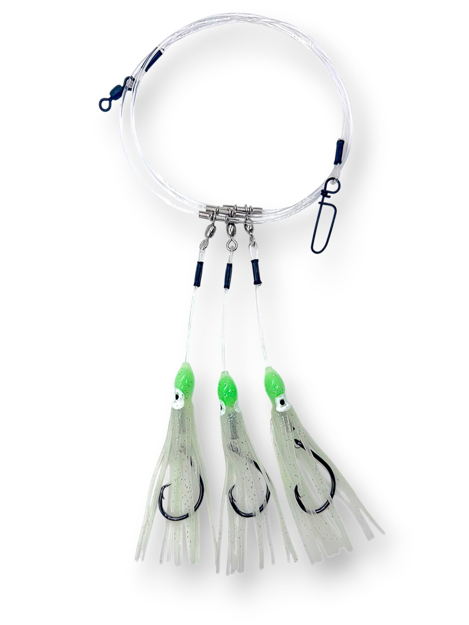 End Game Tackle Company Glow Squid Deep Drop Tilefish Rig, Excellent for Deep Drop Fishing, 8/0 Circle Hooks, 1 Rig