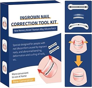 Titanium Alloy Silicone Ingrown Correction Patch Kit,Ingrown Toenail Treatment,Ingrown Toenail Removal Kit,Designed for Ingrown Nail Repair, nail Corrector, Cuttable Suitable to most sizes,reusable