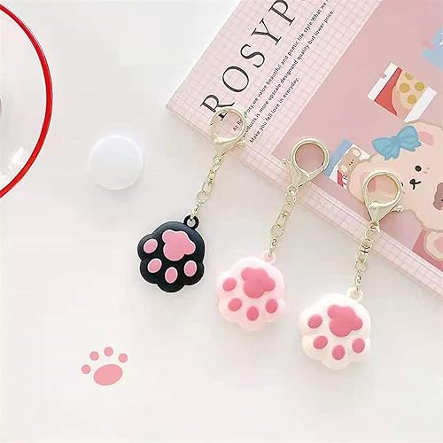 Miniatura 4 de Kawaii - Funda de silicona con diseño de gato de dibujos animados compatible con Airtags Finder Location Tracker Llavero para niños y mascotas llaves